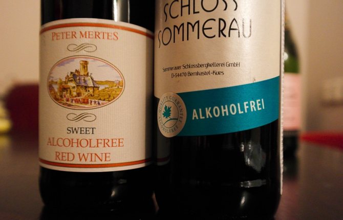 Non-alcoholic wine two bottles