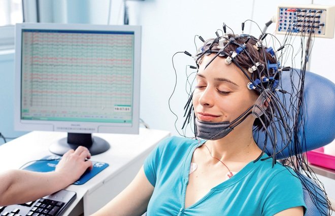 EEG of the head brain