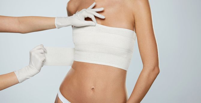 elastic bandage for breast constriction