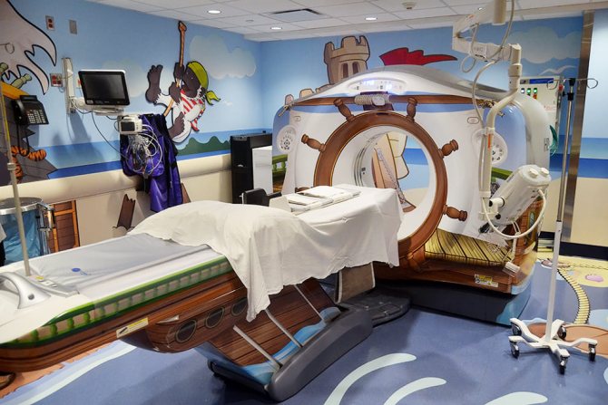 Компьютерный томограф в виде пиратской шхуны