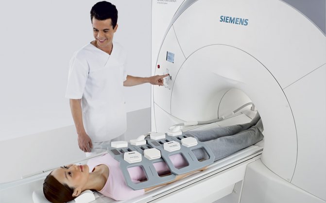 A patient undergoes an MRI of the abdomen