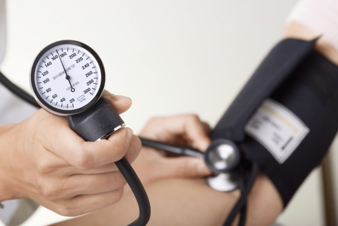 High blood pressure on a handheld tonometer